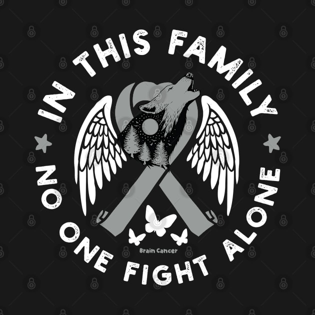 In This Family No One Fights Alone Shirt Brain Cancer Warrior by Vixel Art