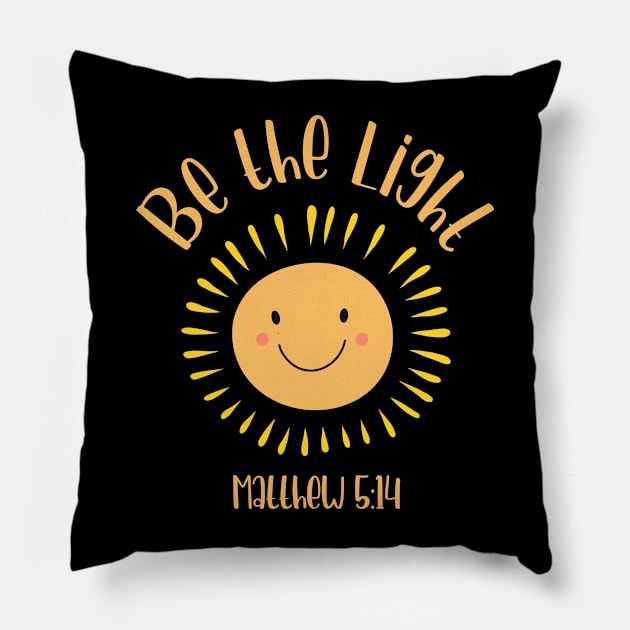 Christian Be The Light Bible Matthew 5:14 Scripture Faith Quote Pillow by FilsonDesigns