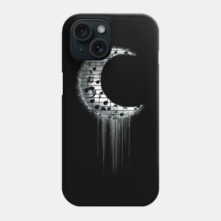 Romantic musical moon with melting musical notes Phone Case