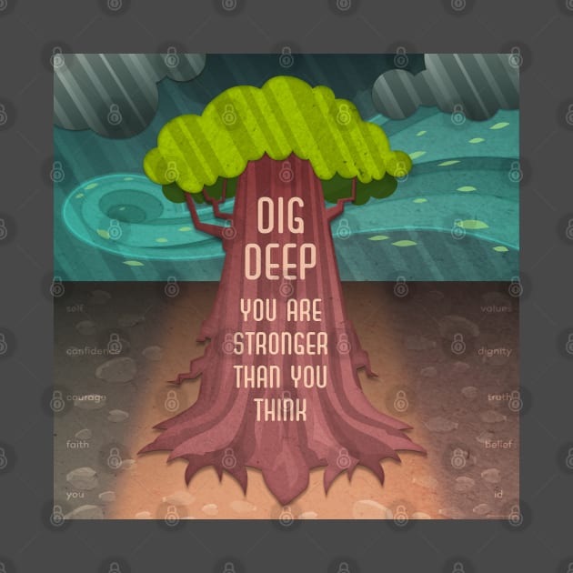 DIG DEEP Motivational Quote by CartoonCapo