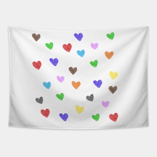 Watercolor Pride Hearts Tapestry