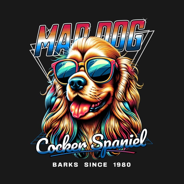Mad Dog Cocker Spaniel Dog by Miami Neon Designs