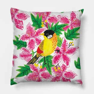 The pretty yellow bird Pillow