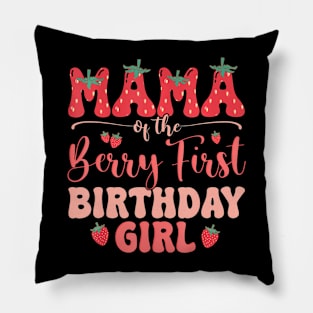 Mom And Dad Mama Berry First Birthday Girl Strawberry Family Pillow