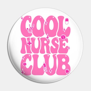 Cool Nurse Club, Nurses Groovy Pink Design Pin