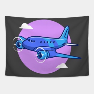 Airplane Propeller Cartoon Tapestry