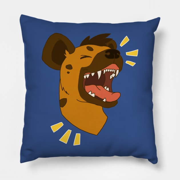 Laughing Hyena Pillow by Tiki_Artdog