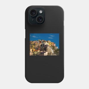 View on the cliff town of Manarola, one of the colorful Cinque Terre on the Italian west coast Phone Case