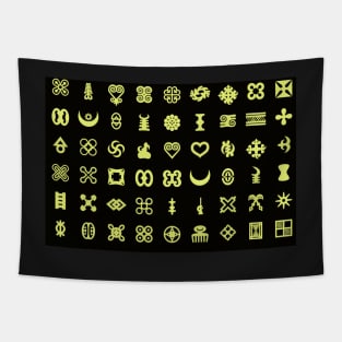 ADINKRA PATTERN - BLACK AND GOLD Tapestry