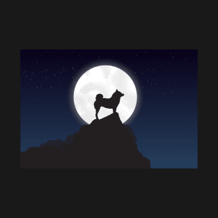 Lilly the Shiba Inu Moon Silhouette T-Shirt