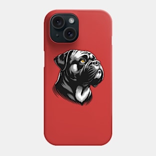 Stunning and Cool Bullmastiff Monochrome and Gold Portrait for Father's Day Phone Case