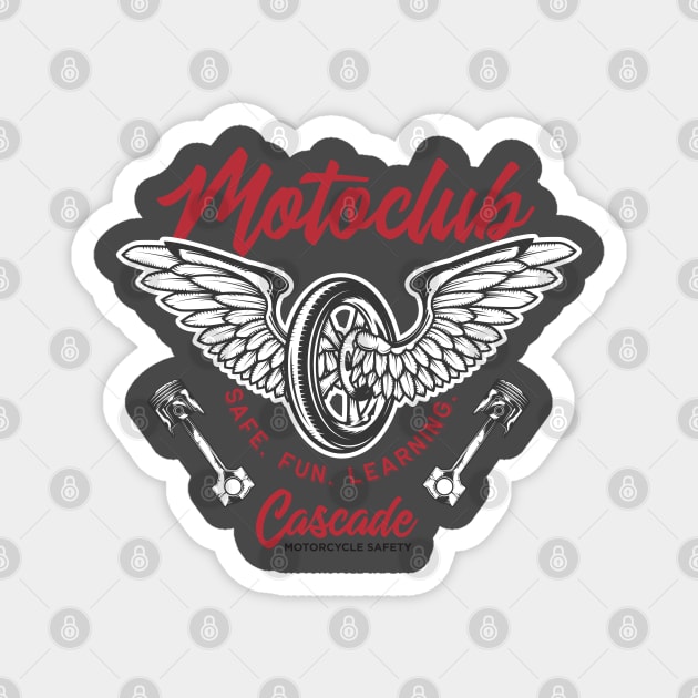 Motoclub Retro Design Magnet by Cascade Motorcycle Safety