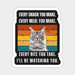 Every snack you make. Maine Coon retro design Magnet