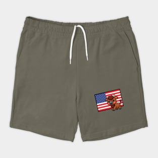 USA Flag with Bison EST 1776 Shorts
