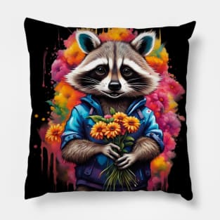 cute raccoon Pillow