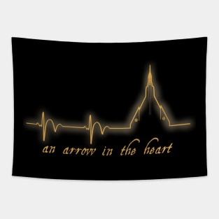 Arrow in the Heart Yellow Tapestry