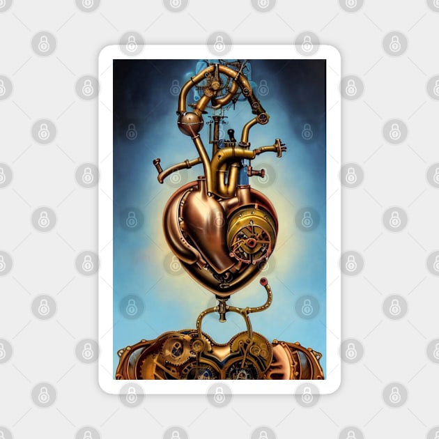 Steampunk mechanical heart Magnet by Dendros-Studio