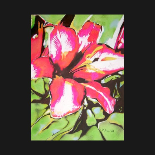 stylized abstract red Lily flower by pollywolly