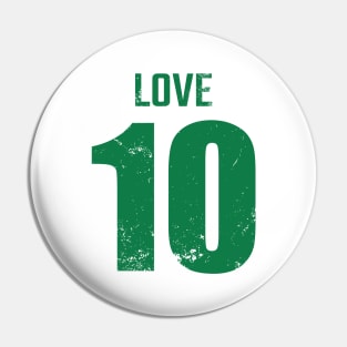 Jordan Alexander Love Distressed Green Jersey Number 10 American Football Quarterback QB Pin