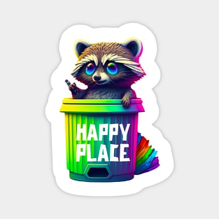 Racoon Happy Place Magnet