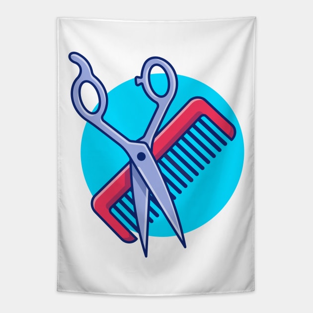 Shaving Scissors With Comb Tapestry by Catalyst Labs