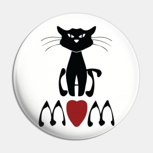 Cat Mom Art Noveau Style Pin