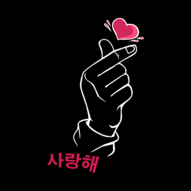 Saranghae KPop kdrama fingers heart Korea music I love you - Saranghae
