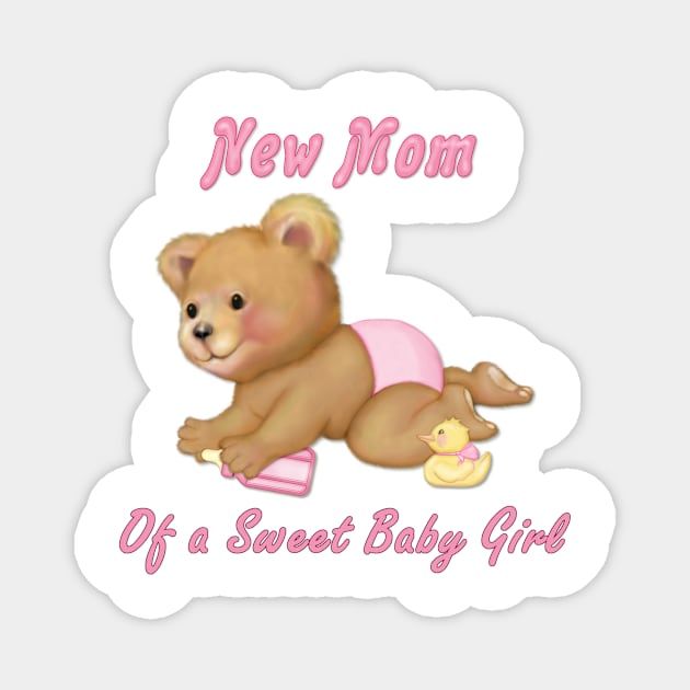 Crawling Teddy - New Mom of Girl Magnet by SpiceTree