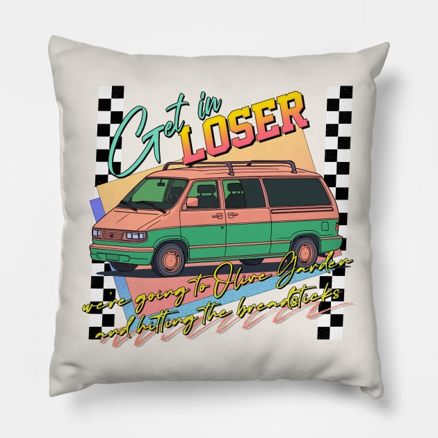 Get In Loser -- Middle Age Minivan Lover Pillow by DankFutura