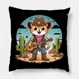 Cute Cowboy Cat Pillow