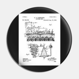 Brewing Beer Patent - Beer Art - Black And White Pin