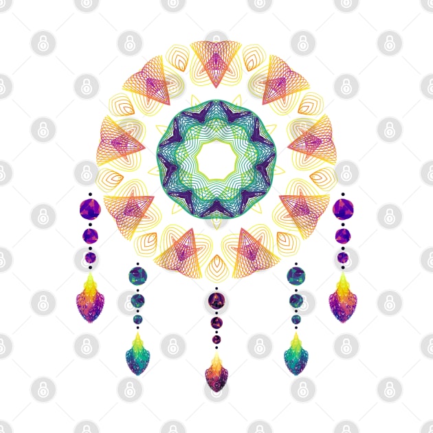 Dream Data Catcher 1 Tier | Atom Kaleidoscope White by aRtVerse