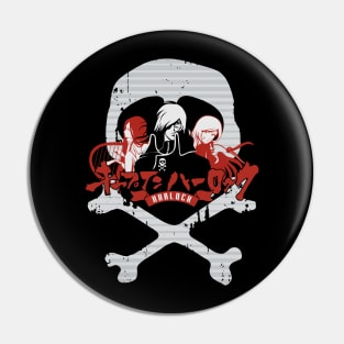 013 Harlock Skull Red Pin