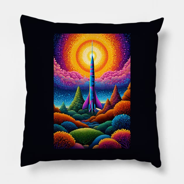 ROCKET HOME DECOR Pillow by vibrain