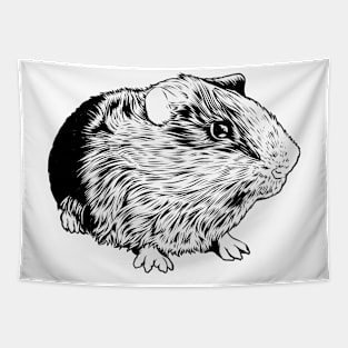 Black and white drawing - guinea pig Tapestry