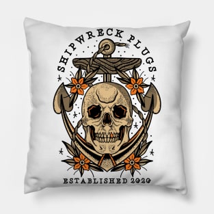 Traditional Anchored Skull Pillow