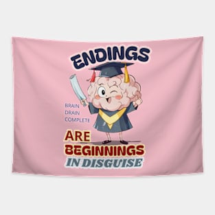 School's out, Endings are Beginnings in Disguise! Class of 2024, graduation gift, teacher gift, student gift. Tapestry