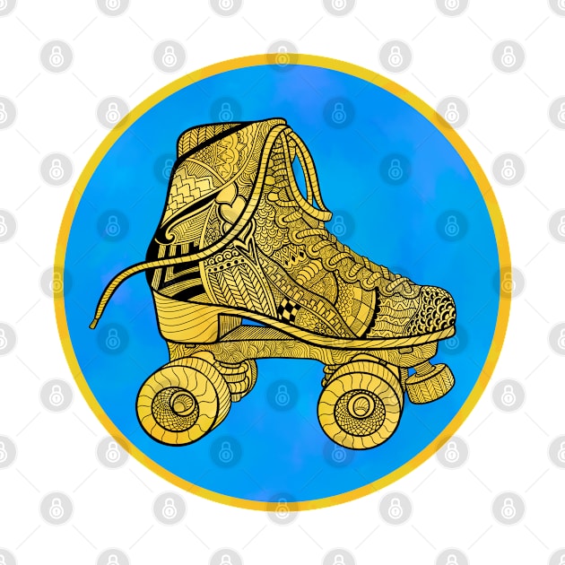 Yellow Skate Zentangle by RiaoraCreations