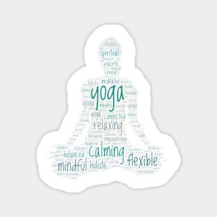 Yoga Wordcloud for Lighter Backgrounds Magnet