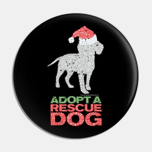 Christmas Adopt A Shelter or Rescue Dog Circle Design Pin