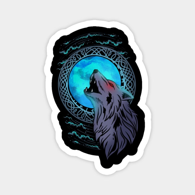 Viking Mythology - Fenrir Wolf Gift Magnet by biNutz