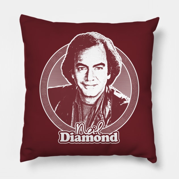 Neil Diamond // Retro 70s Fan Design Pillow by DankFutura