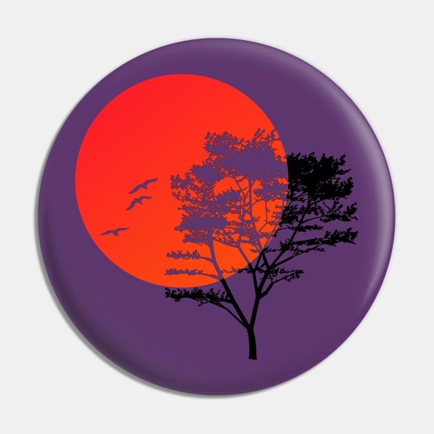 Tree at sunset Pin by hardcore repertoire