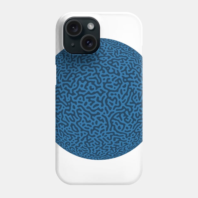 Turing Pattern Sphere (Blue) Phone Case by John Uttley