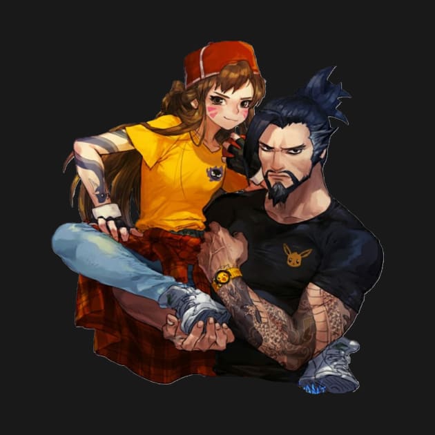 D.Va and Hanzo by Hideontank