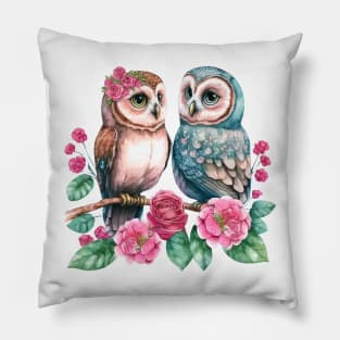 owl Blue Pillow