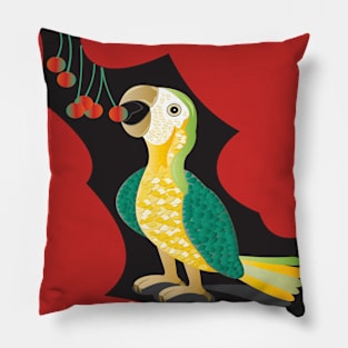 Green parrot Pillow