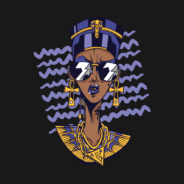 Awesome Modern Nefertiti Illustration by SLAG_Creative