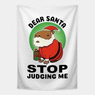 Dear Santa stop judging me Capybara Santa Tapestry