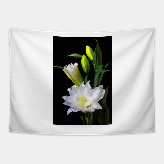 Blooming Oriental Lily Tapestry by photogarry